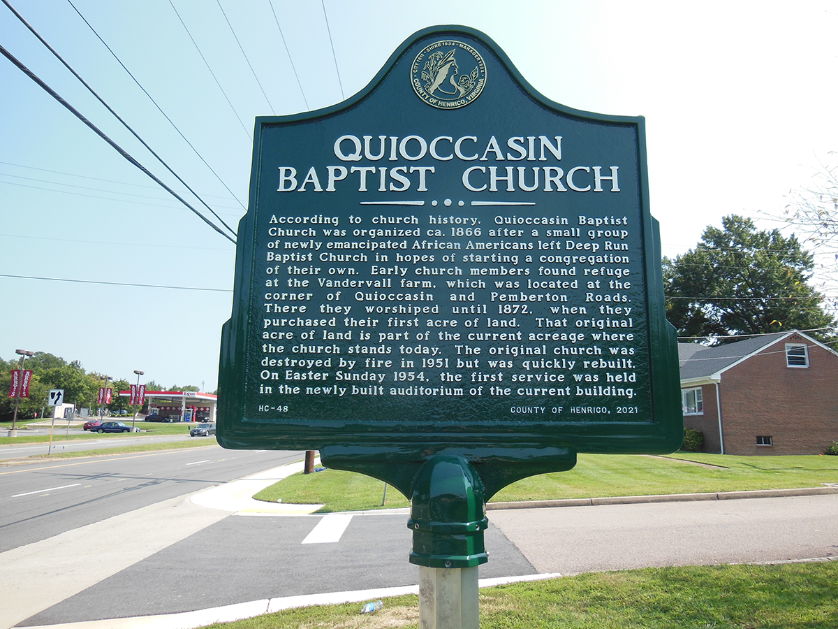 Quioccasin Church 2022 Marker