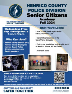 Senior Citizens Academy Flyer Fall 2024