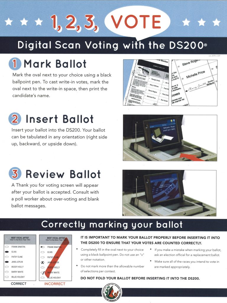 3 easy steps to vote with digital scanner DS200