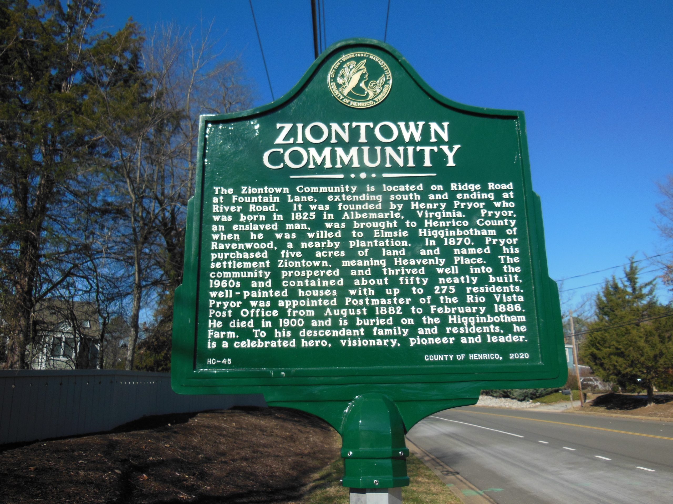 Ziontown Historical Marker HC