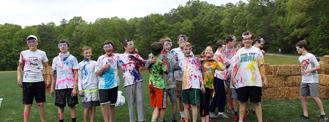kids after paintball event