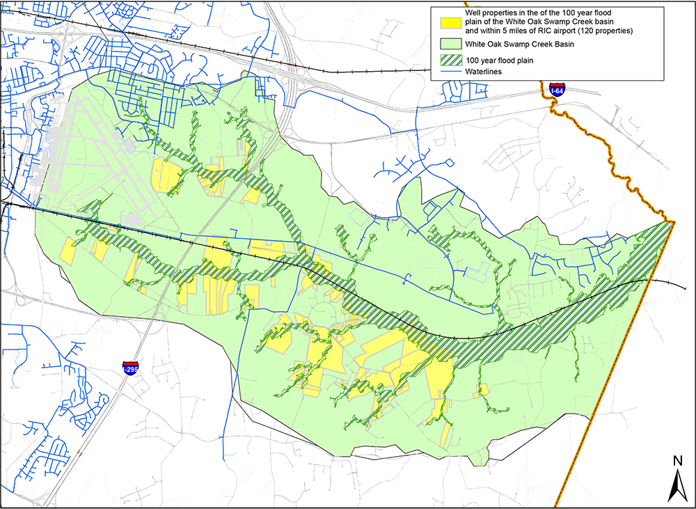 well properties in flood plan of White Oak Swamp Creed basin